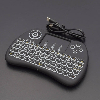 2.4GHz Rainbow Backlit Mini Wireless Remote Keyboard and Mouse with Touchpad H9 Pro by Dupad Story, USB Rechargeable  - RS714 - REES52