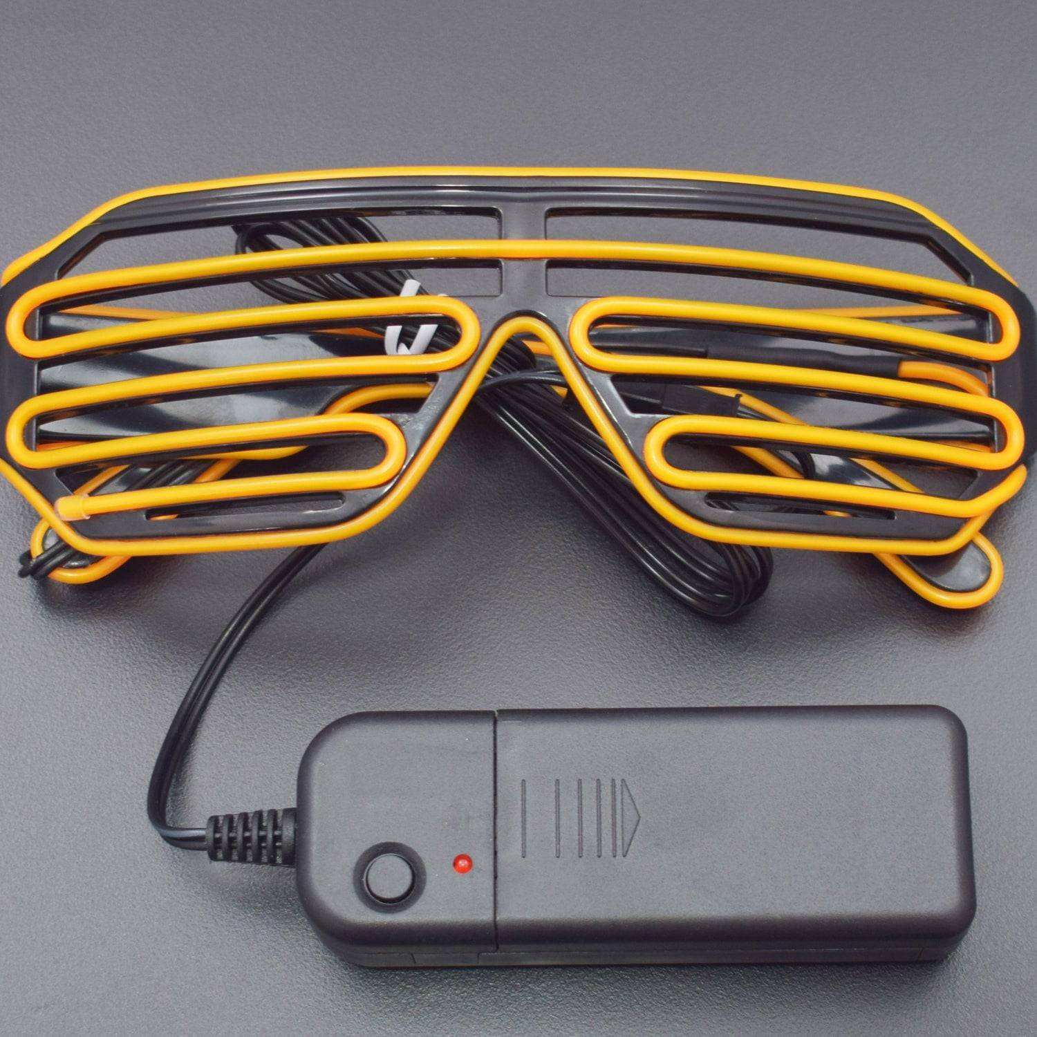 ORANGE LIGHT UP EL WIRE SHUTTER GLASSES -RS1624 - REES52