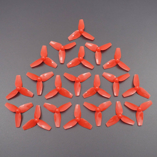 20pcs 40mm Propellers 3-Blade Prop CW CCW Sets Replacement Parts Tri-blade for Drone Racing Quadcopter DIY (Red) - RS1390 - REES52