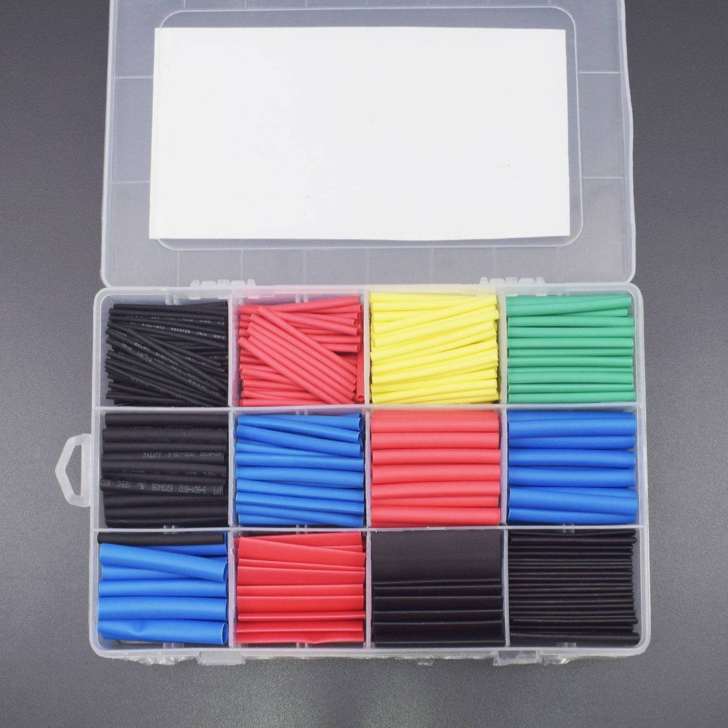 560PCS Heat Shrink Tubing 2:1, Electric Insulation Heat Shrink Tube Kit with Box (5 colors/12 Sizes) - RS1801 - REES52