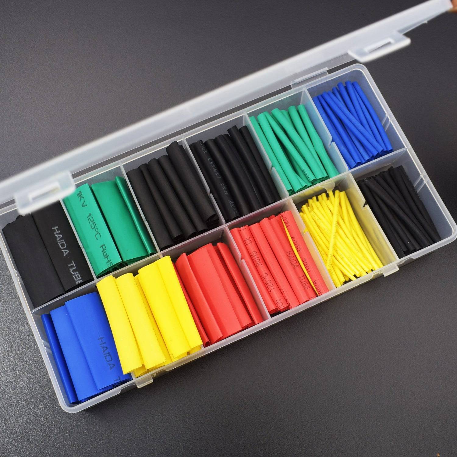 280 Pcs 5 Colors Shrinkage Ratio: 2:1 Insulation Protection Flame Retardant PVC Heat Shrink Tube Wrap Assortment Kit - RS2373 - REES52