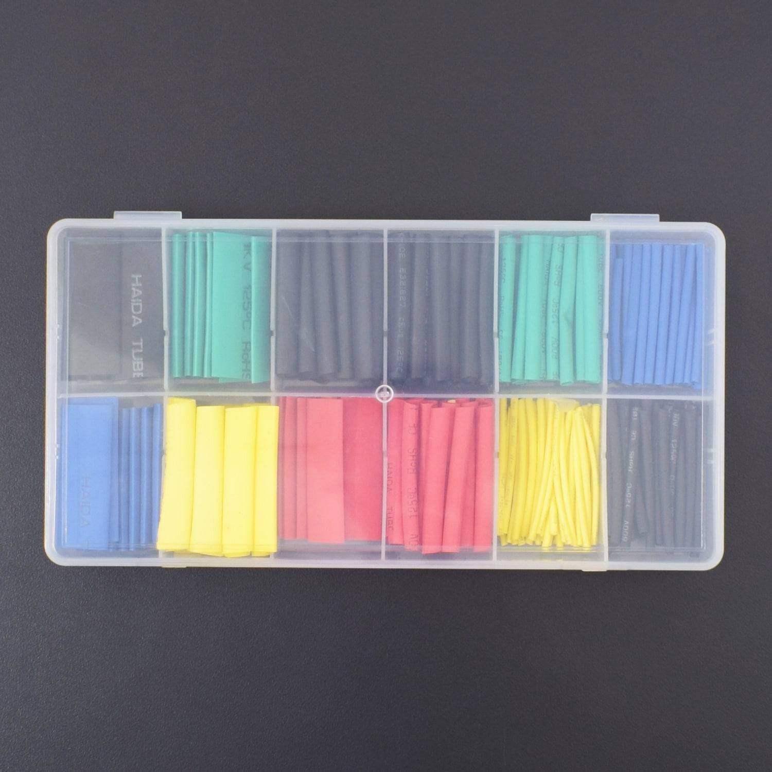 280 Pcs 5 Colors Shrinkage Ratio: 2:1 Insulation Protection Flame Retardant PVC Heat Shrink Tube Wrap Assortment Kit - RS2373 - REES52