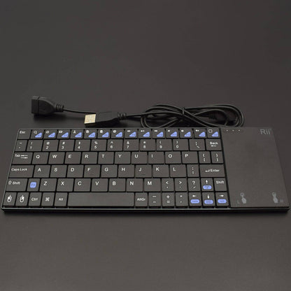 Rii K12+ Ultra Slim Portable Mini Wireless Keyboard (Black) - RS215 - REES52