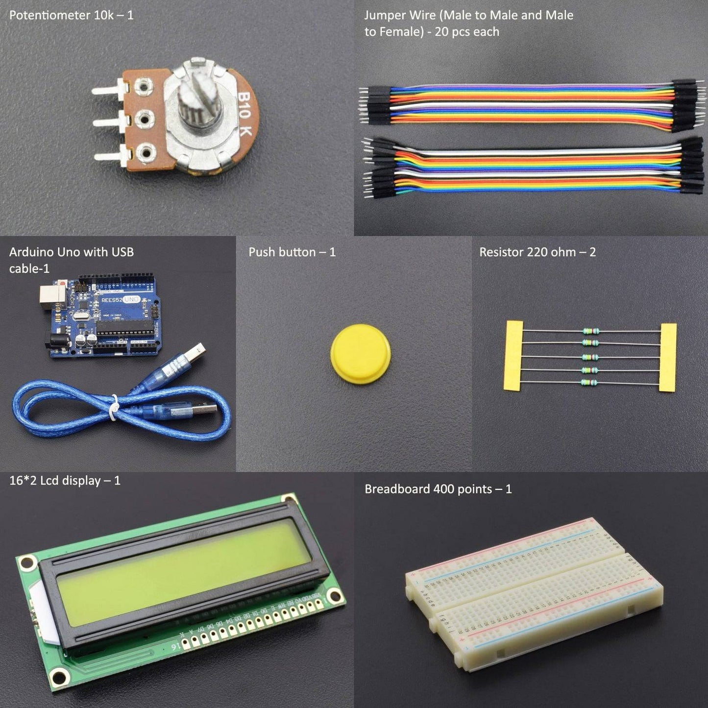 Make a Jumping jack game using 16*2 LCD and push button with arduino Uno  - KT937 - REES52