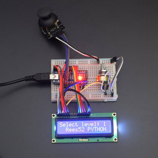 Make a Snake Maze game using 16*2 LCD and Joystick Module interfacing with Arduino Nano - KT877 - REES52