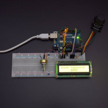 Access a 4 digit Passcode using joystick module and display the code on 16*2 Lcd interfacing with Arduino uno - KT986 - REES52