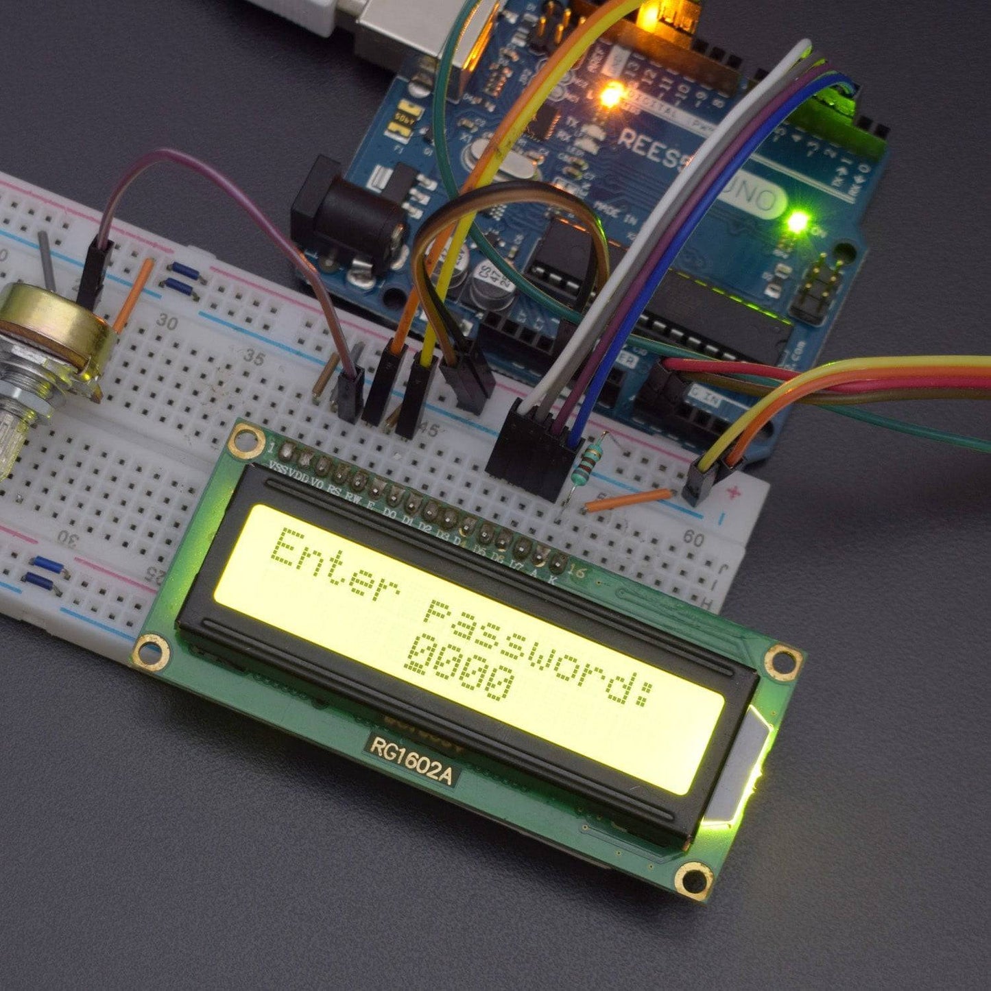 Access a 4 digit Passcode using joystick module and display the code on 16*2 Lcd interfacing with Arduino uno - KT986 - REES52