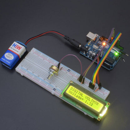 Make a Digital voltmeter using 16*2 LCD Display interfacing with Arduino uno - KT931 - REES52