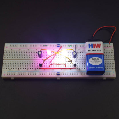 Make a Flip Flop Led circuit using BC547 transistor and led - KT577 - REES52