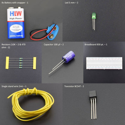 Make a Flip Flop Led circuit using BC547 transistor and led - KT577 - REES52