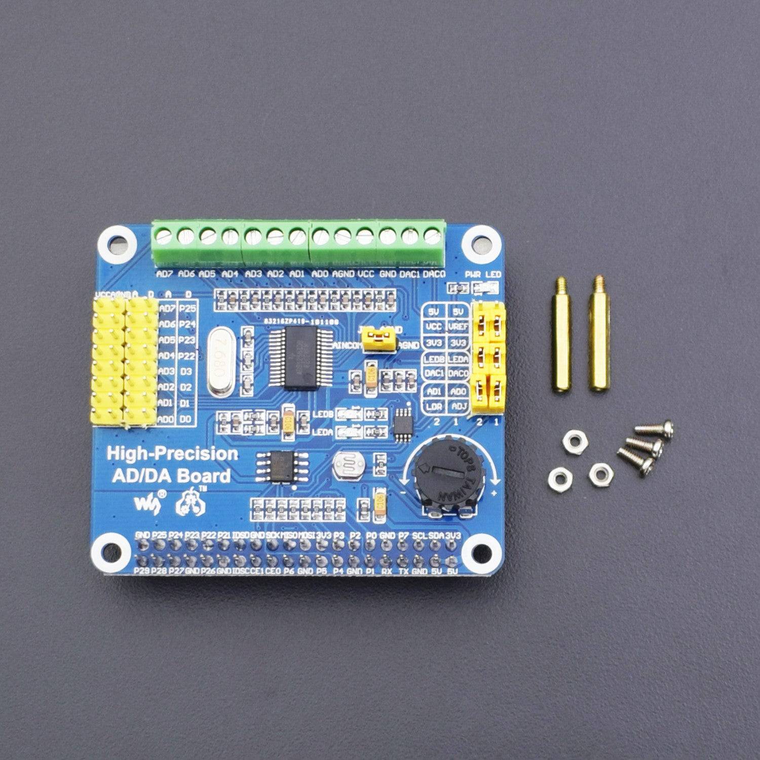 Raspberry Pi AD/DA ADS1256 DAC8552 Sensor Supports Adding High-Precision AD/DA Functions to Raspberry Pi - RS1001 - REES52