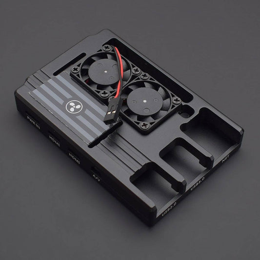 Raspberry PI 4 Aluminum Case with Dual Intelligent Temperature Control Fan For Raspberry Pi 4 Model B - RS2656 - REES52