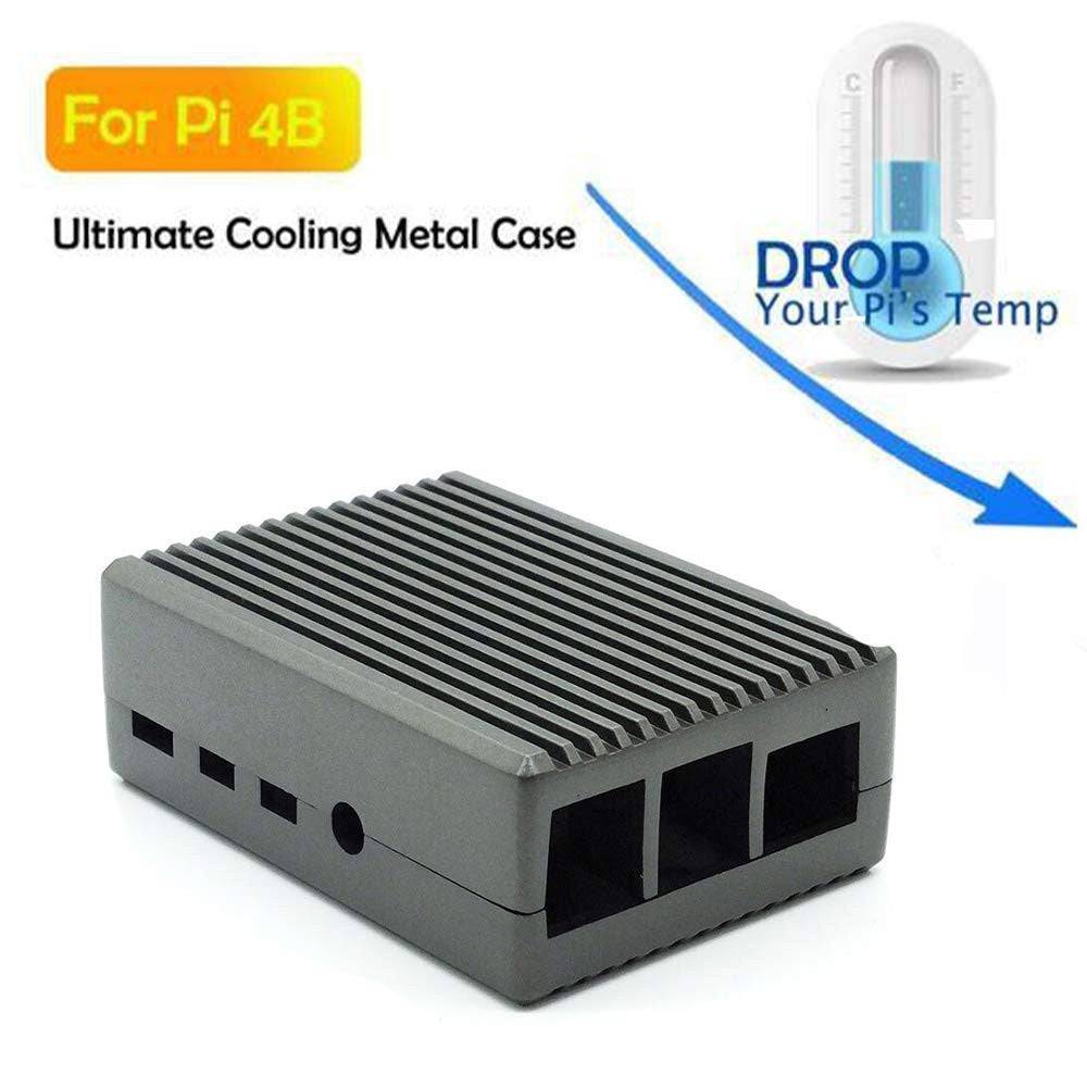 Raspberry Pi Aluminum Alloy Passive Cooling Case Metal Case for Raspberry Pi 4 Model B - RS2452 - REES52