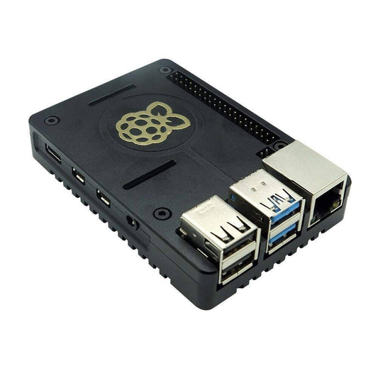 Raspberry Pi 4 Aluminum CNC Case Compatible with 3.5 inch Touch Screen LCD for Pi 4/ Pi 4B - Black - RS2637 - REES52