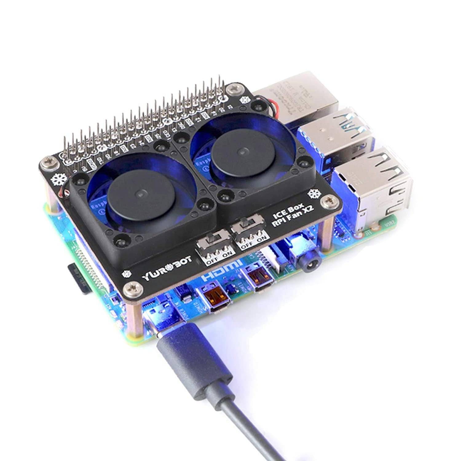 Raspberry Pi Cooling Fan Hat with GPIO Expansion Board DC 5V 0.2A with LED for Raspberry Pi 4B / 3B+ / 3B / 3A+ - RS2639 - REES52