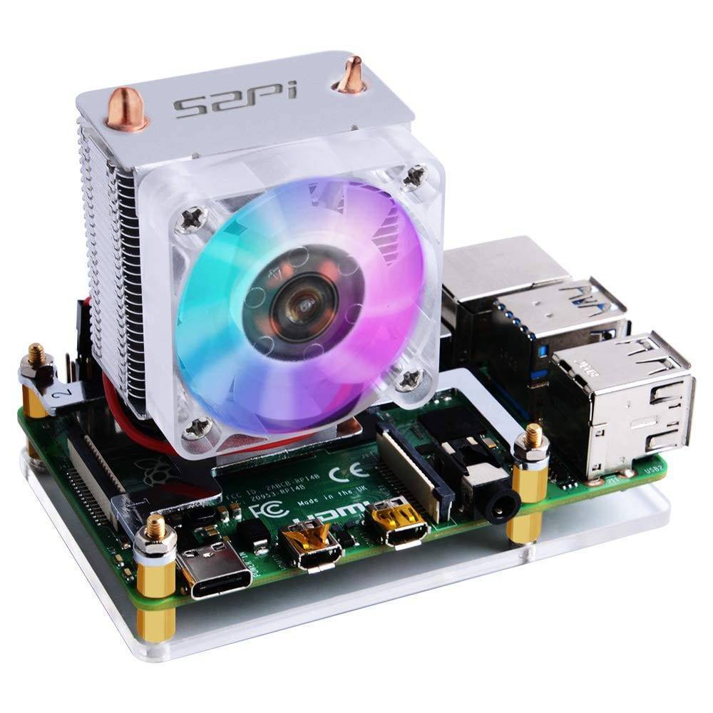 Raspberry Pi ICE Tower Cooler, RGB Cooling Fan with Raspberry Pi Heatsink for Raspberry Pi 4B, 3B, 3B Plus- RS2642 - REES52