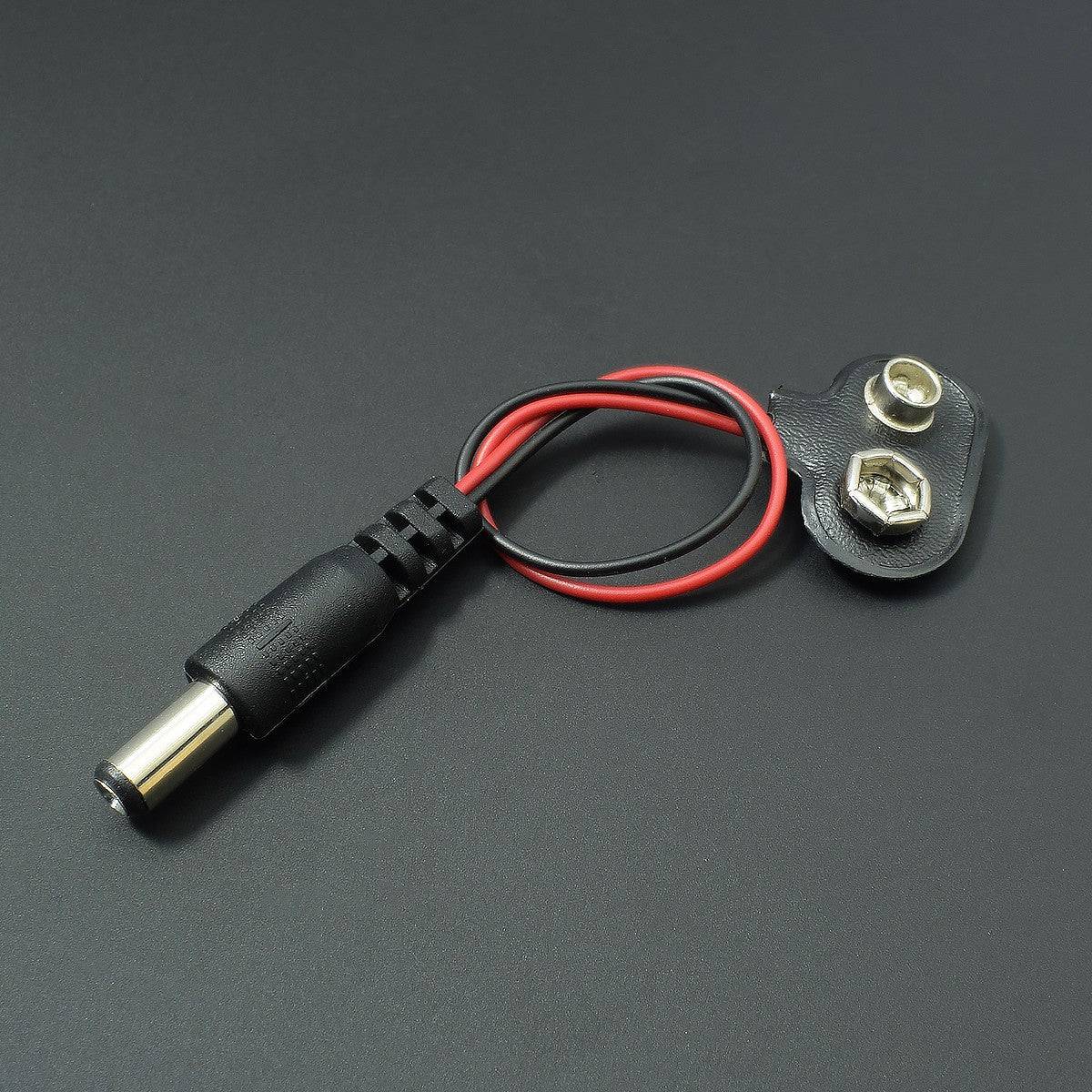 DC 9V Battery Snapper Connector With DC Jack Button Power Cable For Arduino - RS061 - REES52