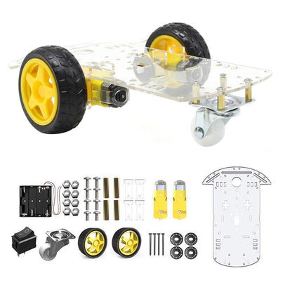 2 Wheel Smart Car Chassis Kit with Battery and L298N Motor Driver Module- RK101-RS342-AA034 - REES52