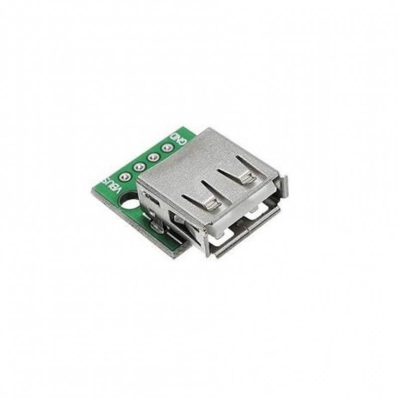 USB Type A Female Breakout Board 2.54mm Pitch 4P Adapter Connector DIP Socket Breakout Board for Power Supply - RS2898 - REES52