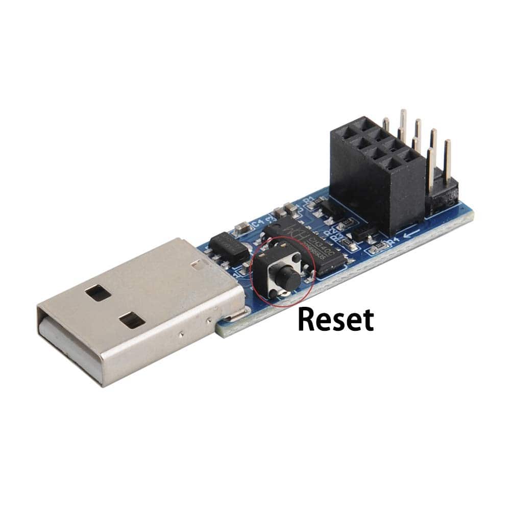 USB to ESP8266 Adapter Module ESP-01 Prog ESP-01S Programmer Downloader CH340C Driver with Reset Button- RS2902 - REES52