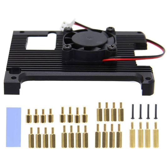 Raspberry Pi 4 Embedded Heatsink with Fan (P165-A), Raspberry Pi 4B Armor Aluminum Radiator with 5V Cooling Fan- RS2657 - REES52