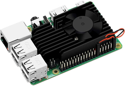 Raspberry Pi 4 Fan Heatsink, Raspberry Pi Aluminum Heatsink Cooling Kit for Raspberry Pi 4B/3B/3B+ (B Plus)- RS2849 - REES52