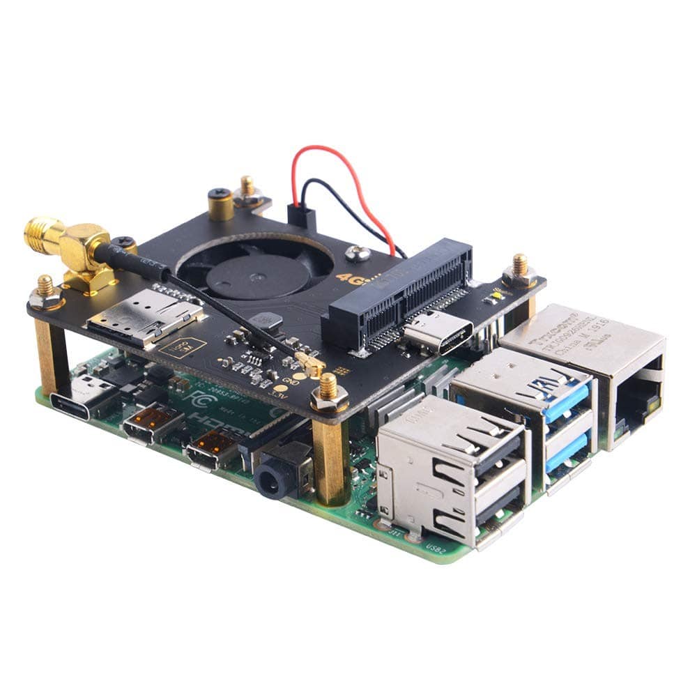 Raspberry Pi 4G / 3G Hat for Pi Zero/W/WH/2B/3B/3B+/4B,Jetson Nano,Supports SMS, MMS, Mail, TCP, UDP, DTMF, HTTP, FTP- RS2851 - REES52