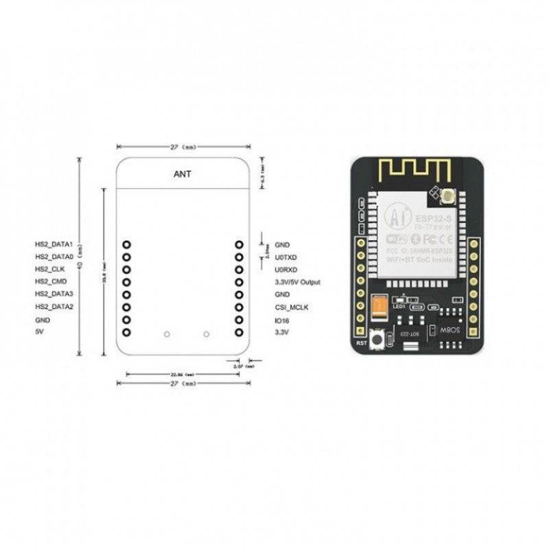 Ai Thinker ESP32 CAM Development Board WiFi+Bluetooth with OV2640 Camera Module - RS3265 - REES52