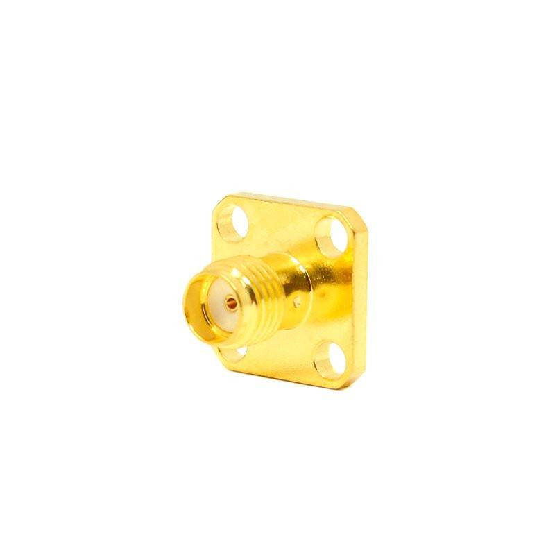 SMA Female Video Connector 4 Hole Square Flange Jack for Panel Mount - RS3272 - REES52