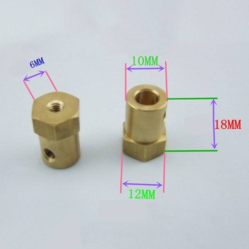 6 mm Hex coupling for Robot Smart Car Wheel 18 mm Length - RS3325 - REES52