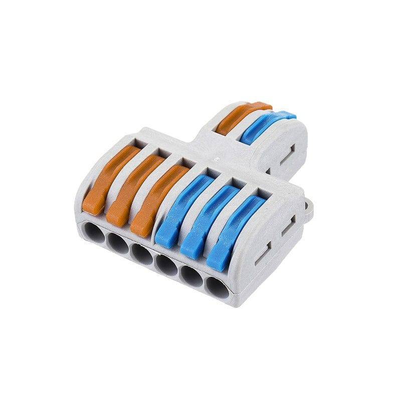 PCT-SPL-62 0.08-2.5mm 6:2 Pole Wire Connector Terminal Block with Spring Lock Lever for Cable Connection - RS3390 - REES52