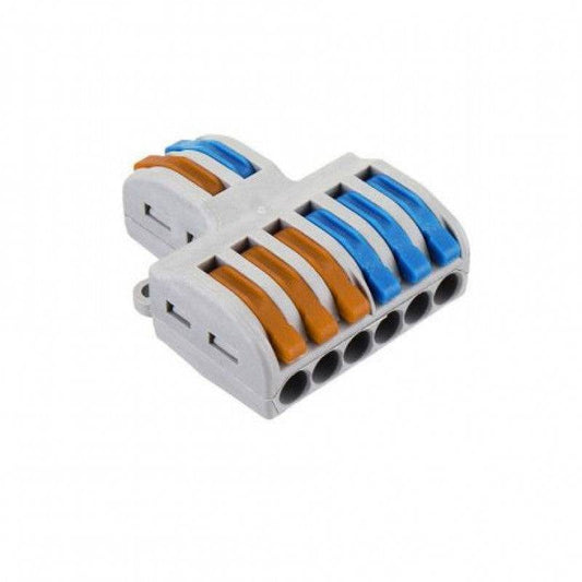 PCT-SPL-62 0.08-2.5mm 6:2 Pole Wire Connector Terminal Block with Spring Lock Lever for Cable Connection - RS3390 - REES52