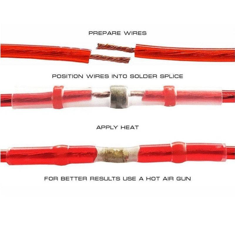 3mm Electrical Waterproof Seal Heat Shrink Splice Wire Sleeve White-Red -RS3399 - REES52