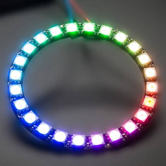 24 Bit WS2812 5050 RGB LED Built-in Full Color Driving Lights Circular Development Board - RS3402/RS2704 - REES52