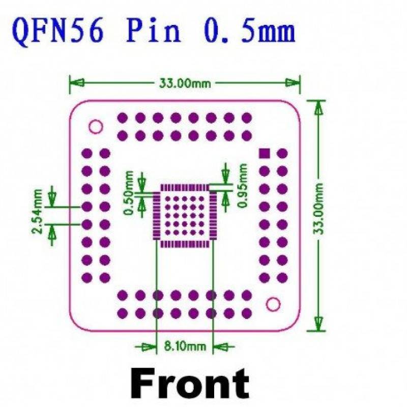 QFN 56 64 SMD TURN TO DIP PCB Adapter - RS3404 - REES52
