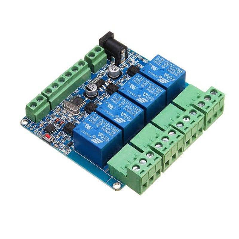 12V Modbus RTU 4 Channels Relay Module Optocoupler RS485 MCU for ARDUIN0 -RS3581 - REES52