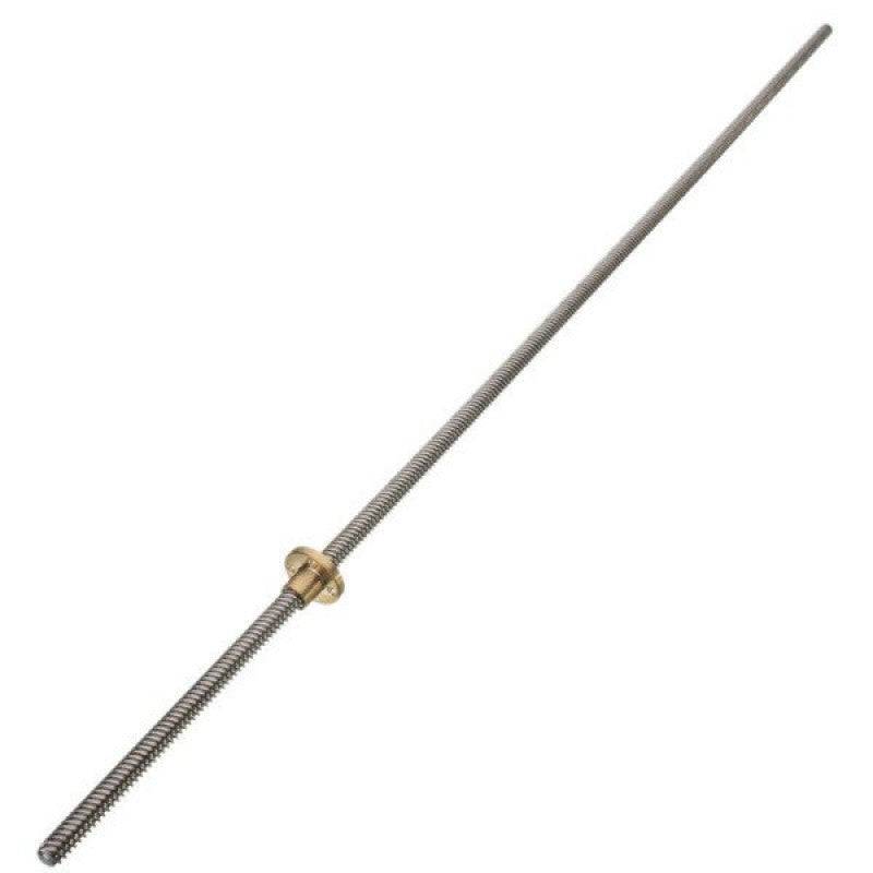 600mm Trapezoidal 4 Start Lead Screw 8mm Thread 2mm Pitch Lead Screw with Copper Nut - RS3567 - REES52