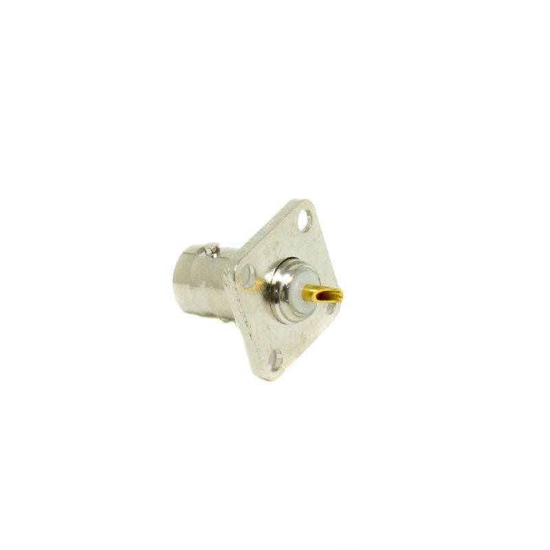 Flange Mount BNC Connector 4 Hole Female Connector Solder Type - RS3645 - REES52