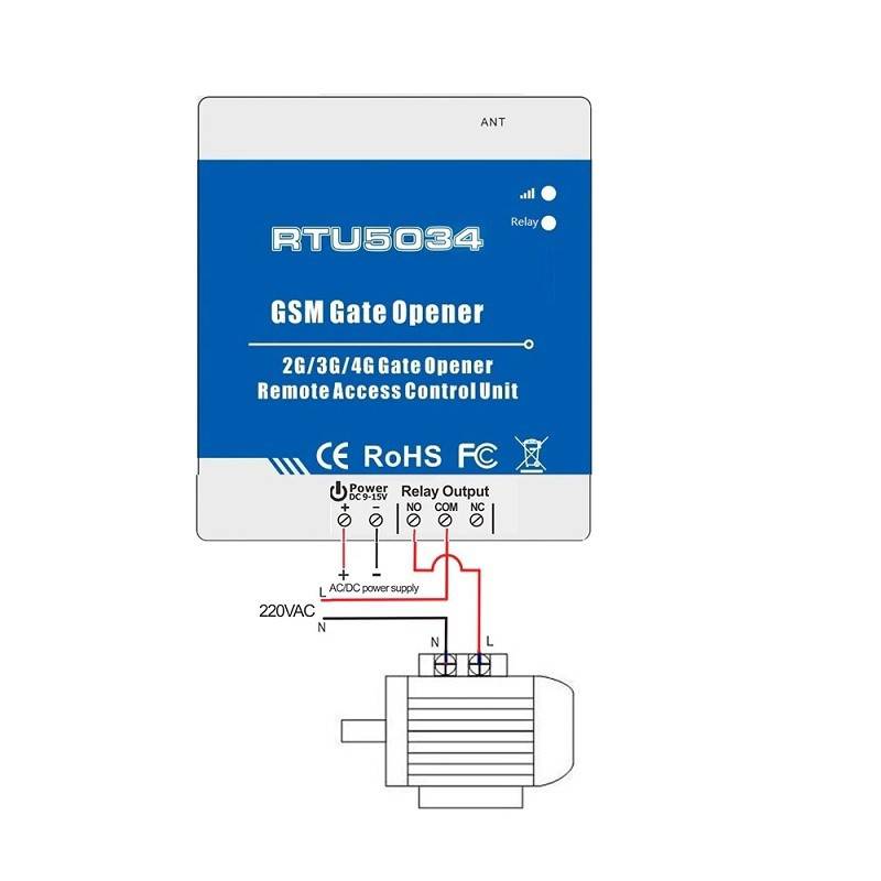 RTU5034 2G/3G/4G GSM Wireless Gate Opener Relay Switch Remote Control by Phone Call - RS3624 - REES52