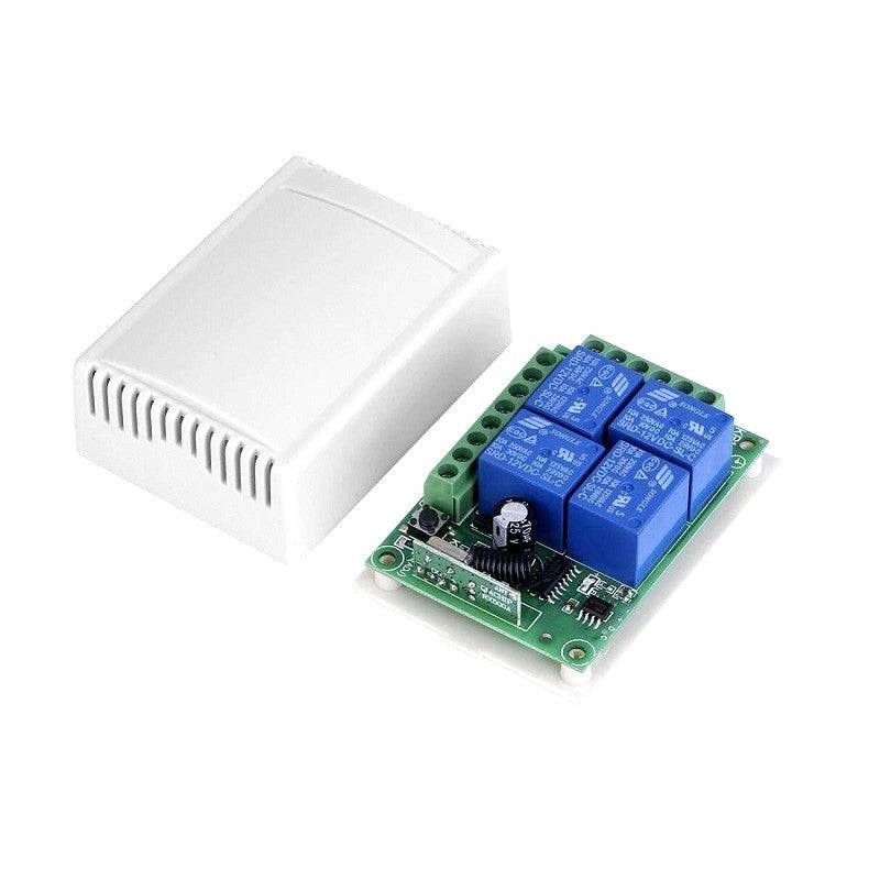 433MHz 12V 4 Channel Relay Module Wireless with RF Remote Control Switch without Battery - RS3438 - REES52