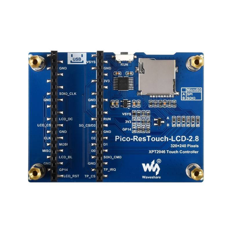 Waveshare 2.8inch Touch Display Module for Raspberry Pi Pico, 262K Colors, 320×240, SPI - RS3250 - REES52