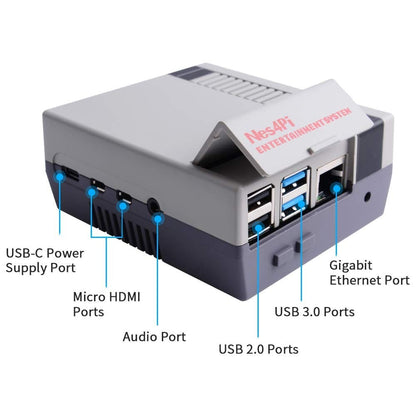 Retro Gaming Nes4Pi Case, Raspberry Pi Cooling Fan Raspberry Pi Heatsinks for Raspberry Pi 4 Model B - RS2856 - REES52