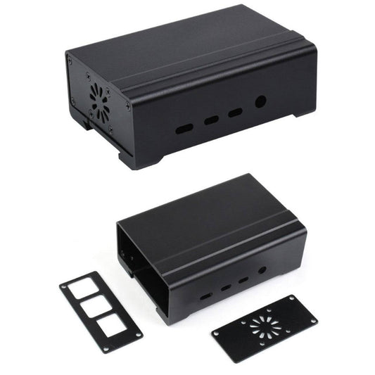Aluminum Case for Raspberry Pi 4 with Cooling Fan and Heatsinks DIN Rail Mount - RS2443 - REES52
