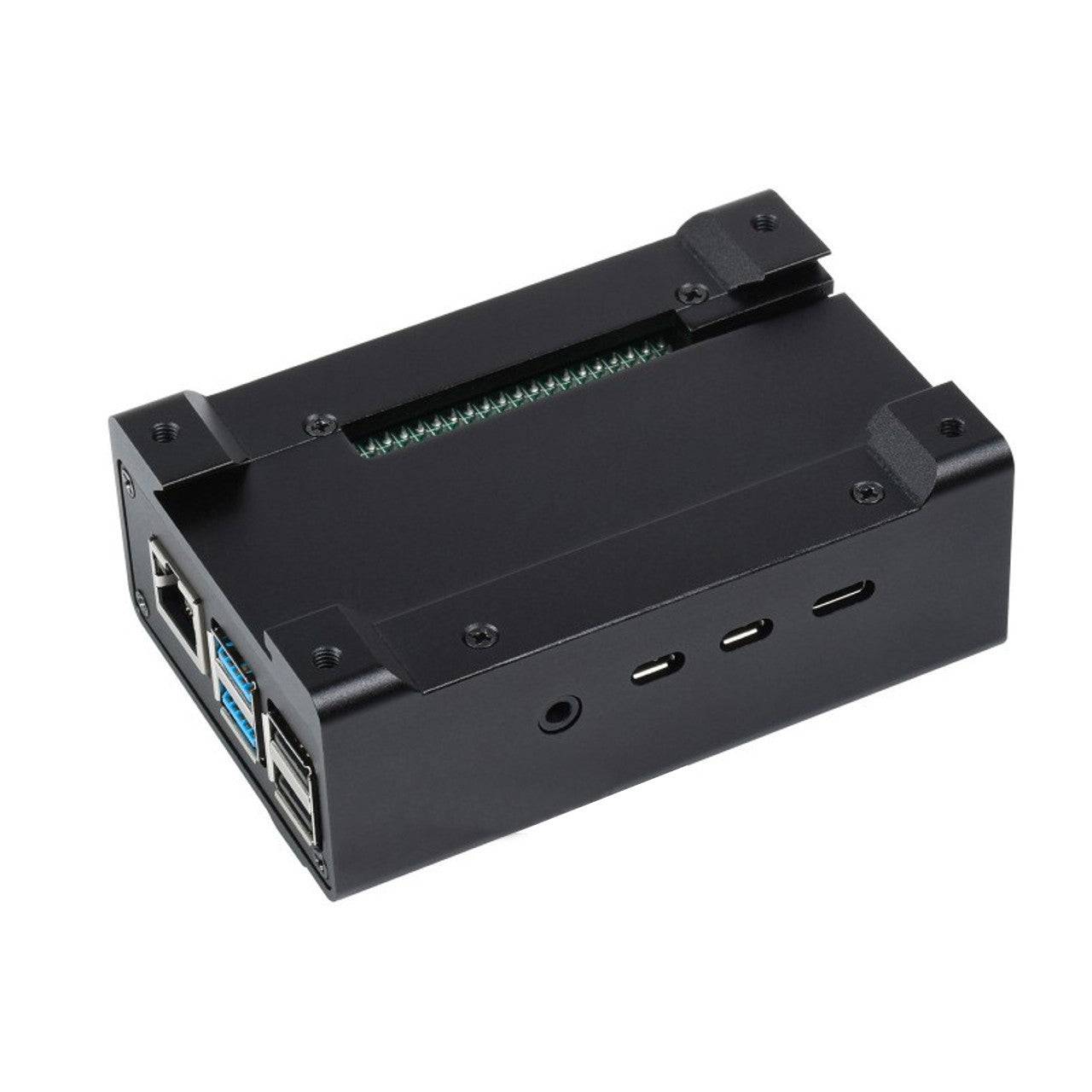 Aluminum Case for Raspberry Pi 4 with Cooling Fan and Heatsinks DIN Rail Mount - RS2443 - REES52