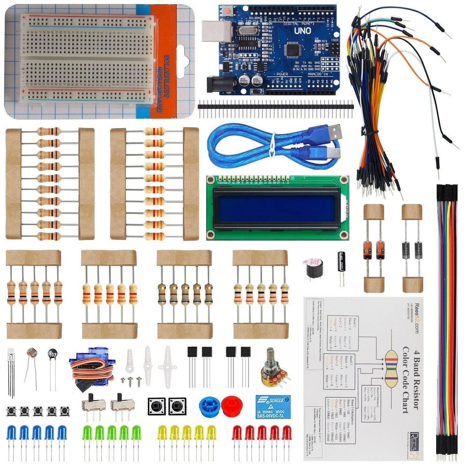 Electronics Project LCD1602 Beginners Starter Kit for Compatible with Arduino Smd UNO R3, Mega2560, Nano - KT1273 - REES52