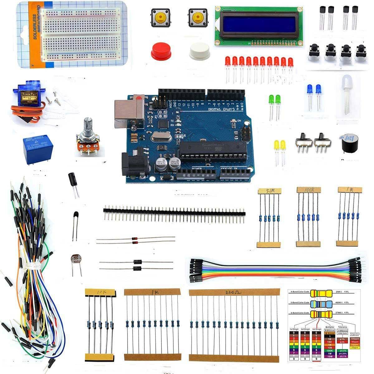 Electronics Project LCD1602 Beginners Starter Kit Compatible with Arduino UNO R3 - B07TFF9NYD - REES52