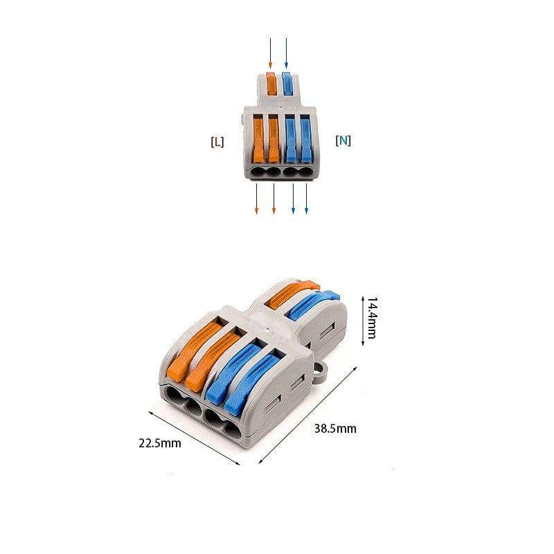 PCT-SPL-42 0.08-2.5mm 4:2 Pole Wire Connector Terminal Block with Spring Lock Lever for Cable Connection-RS3161 - REES52