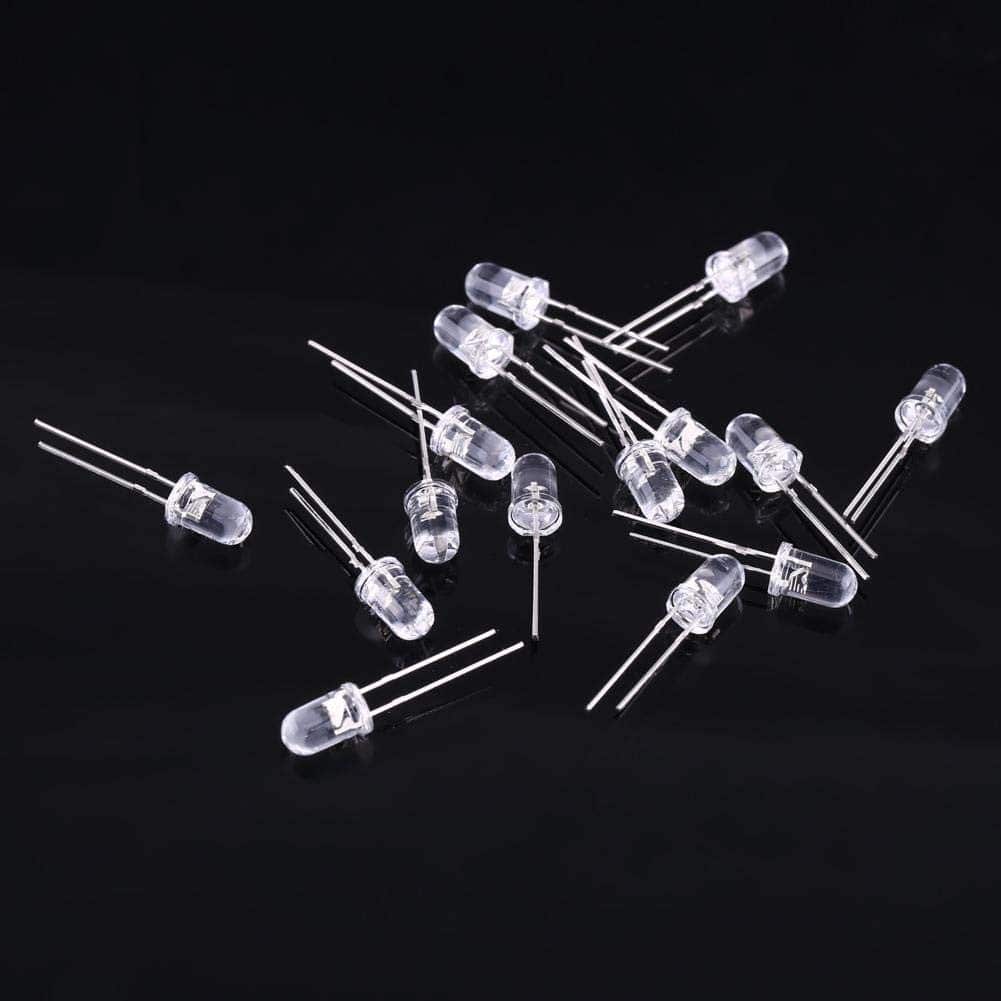 REES52® 200Pcs LED Diodes Lights 5mm Light Emitting Diode LED Lamp Assorted Kit 2pin Diffused LED Electronic Parts Kit, 5 Colors - REES52