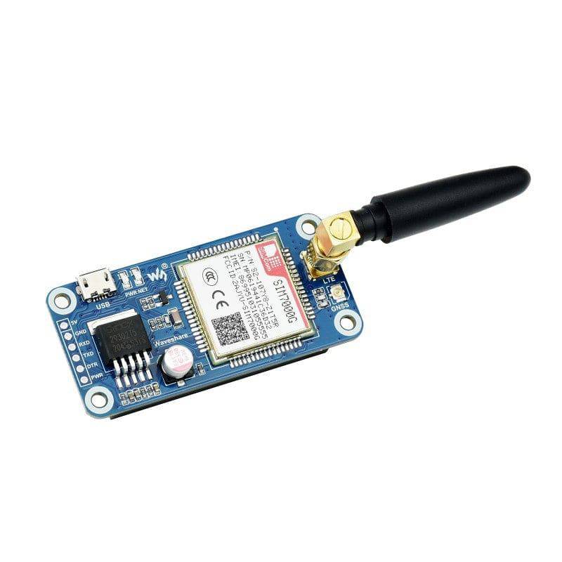 WaveShare SIM7000G NB-IoT / Cat-M / EDGE / GPRS HAT for Raspberry Pi, GNSS, Global Band Support - RS1959 - REES52