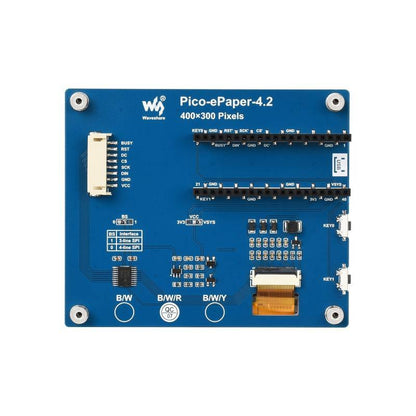 WaveShare 4.2inch E-Paper E-Ink Display Module (B) for Raspberry Pi Pico, 400×300, Red / Black / White, SPI- RS1961 - REES52